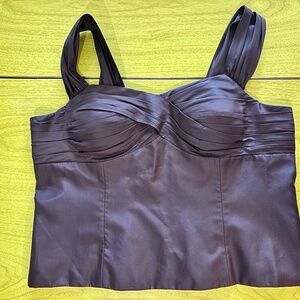 vintage brown with purplish undertone tank top bustier